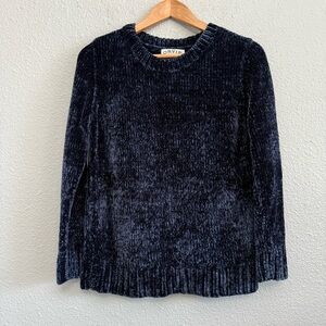 Orvis Navy Blue Chenille Crewneck‎ Pullover Sweater Medium
